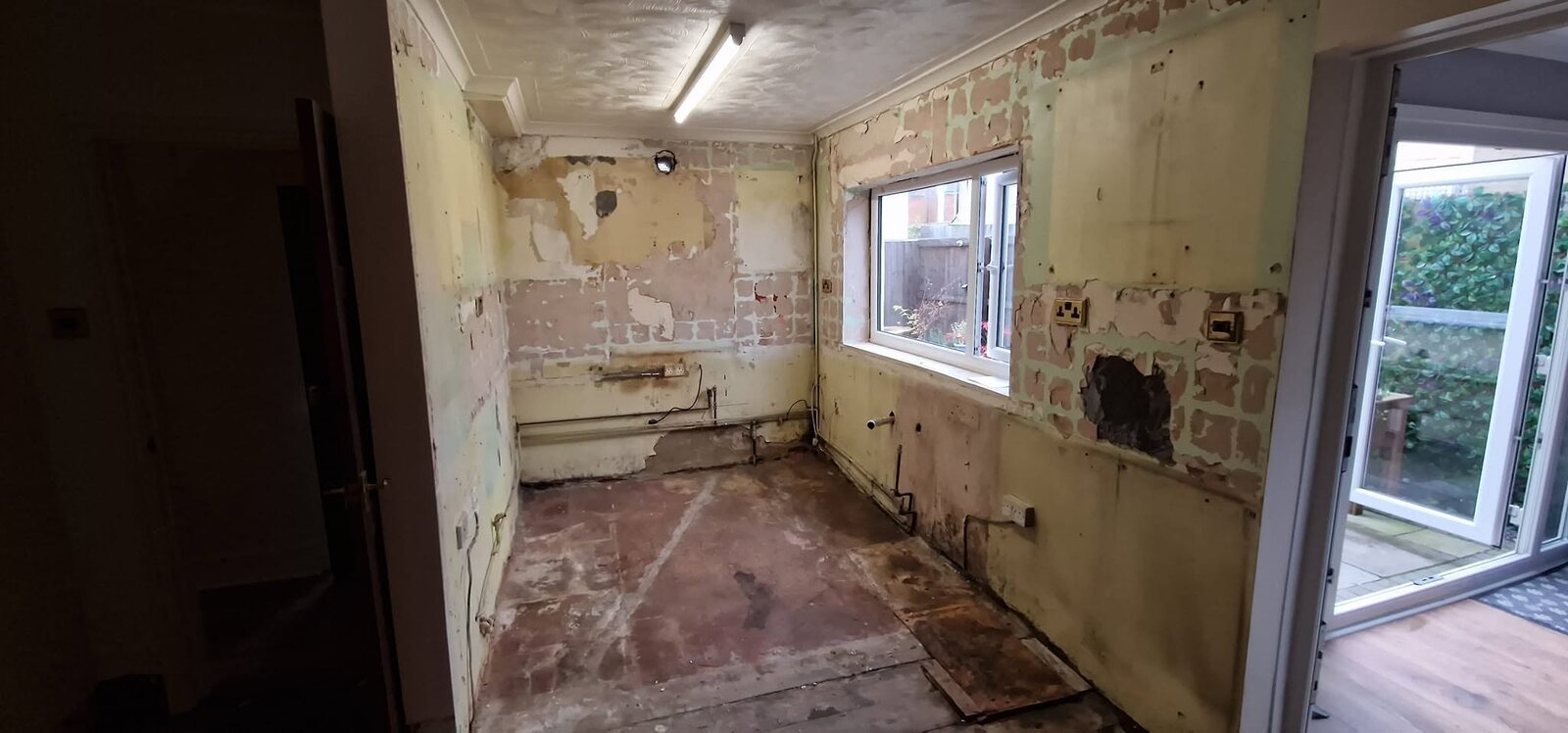 Kitchen stripped back before the Howdens Clerkenwell transformation